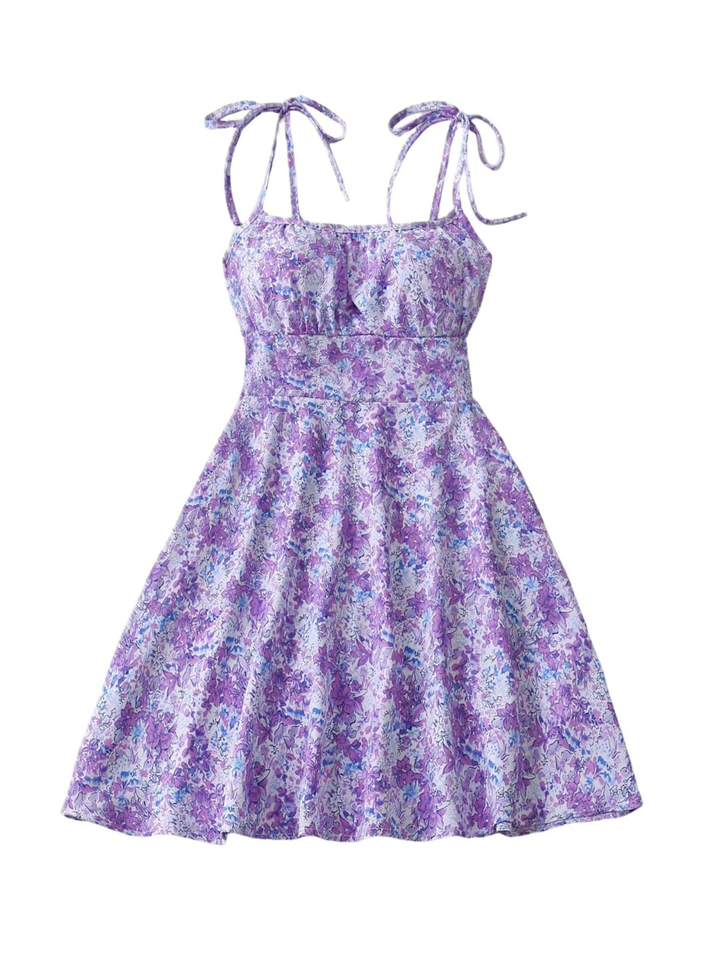 Women's Floral A-Line Mini Dress — Open Back, 10 Colors, XS–XXL