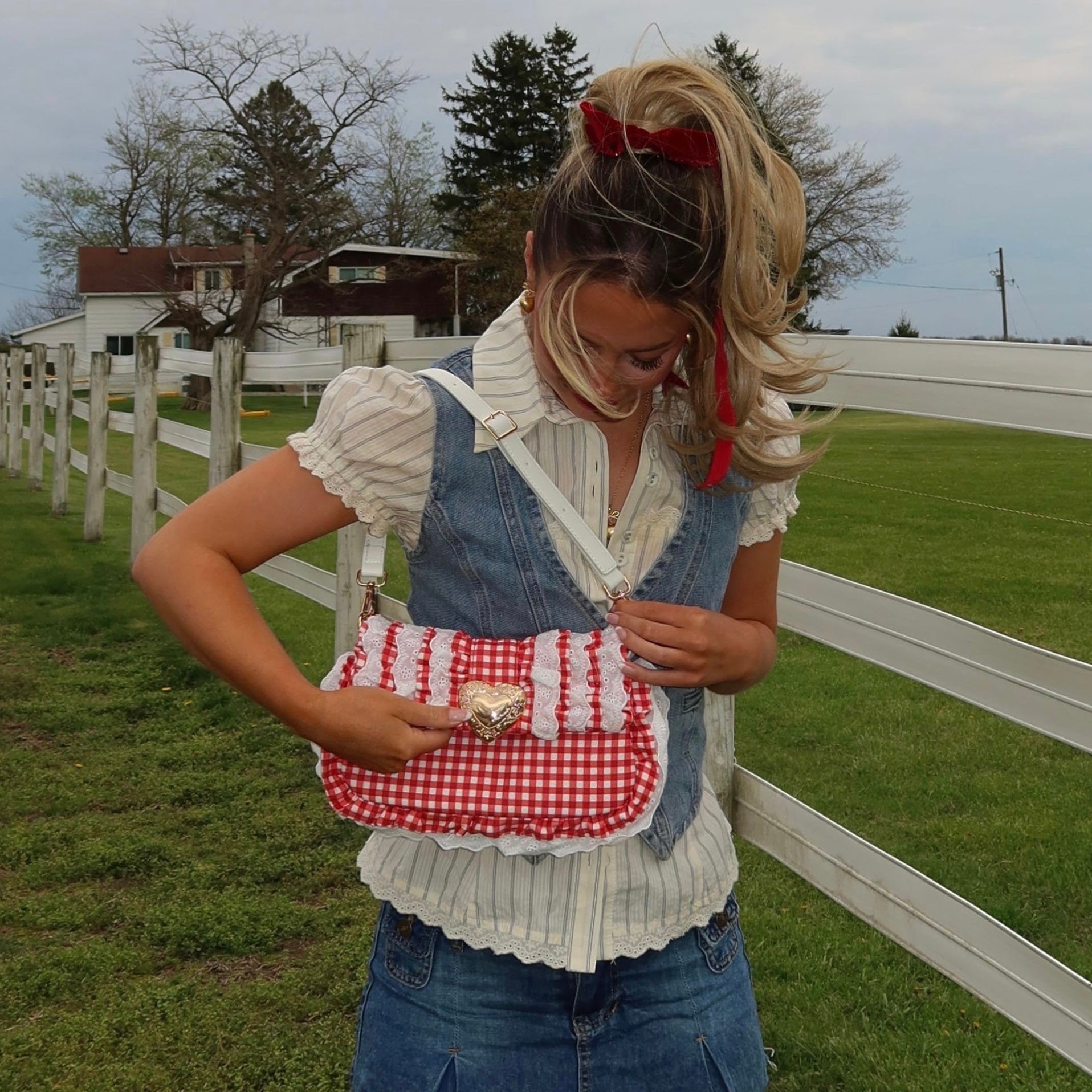 Seaside Sweetheart Shoulder Bag Gingham