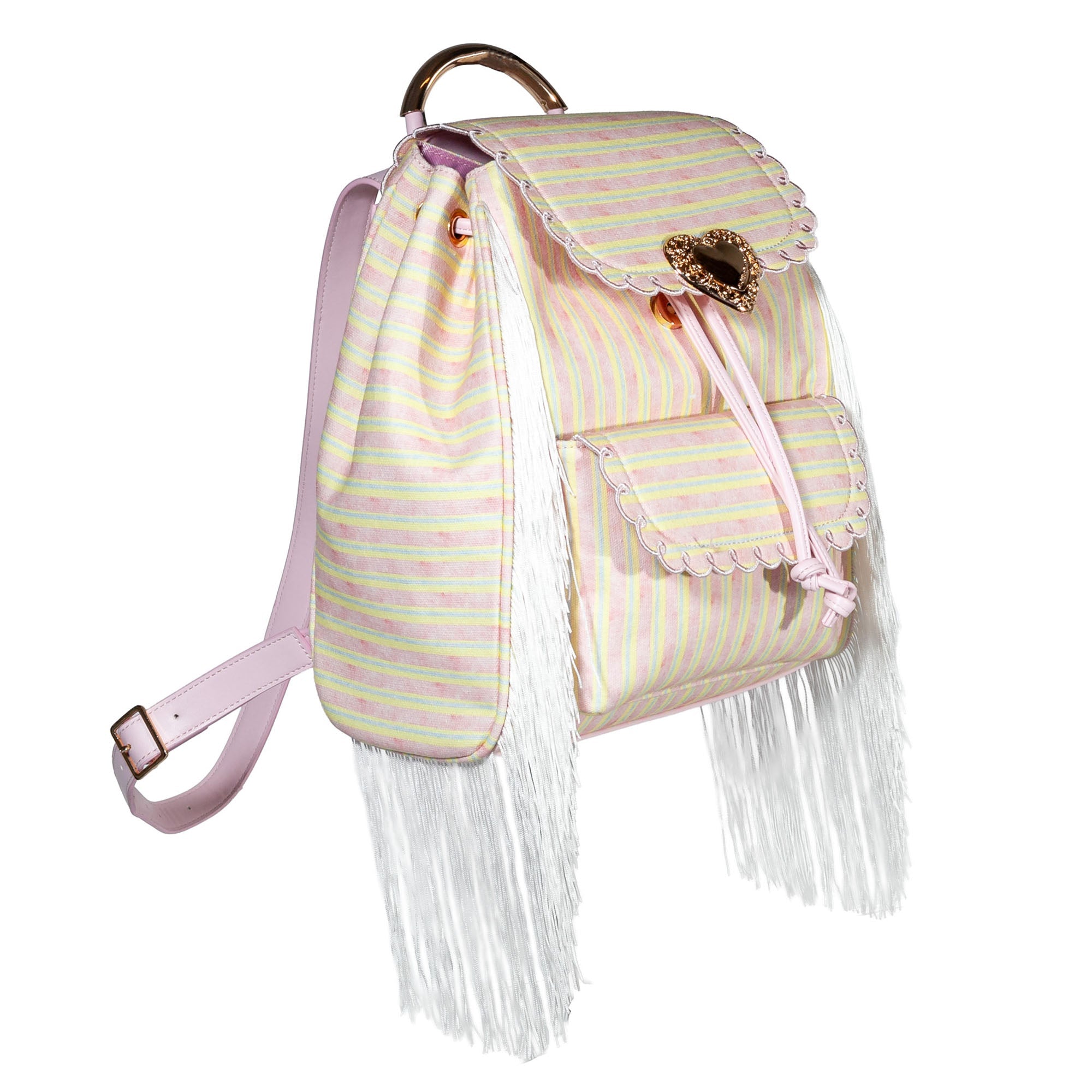 Seaside Sweetheart Fringe Backpack Pink Multi